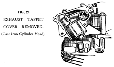 Fig 24 Exhaust tappet cover removed iron head