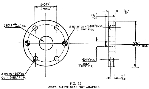 Fig 34 X2959 sleeve gear nut adaptor